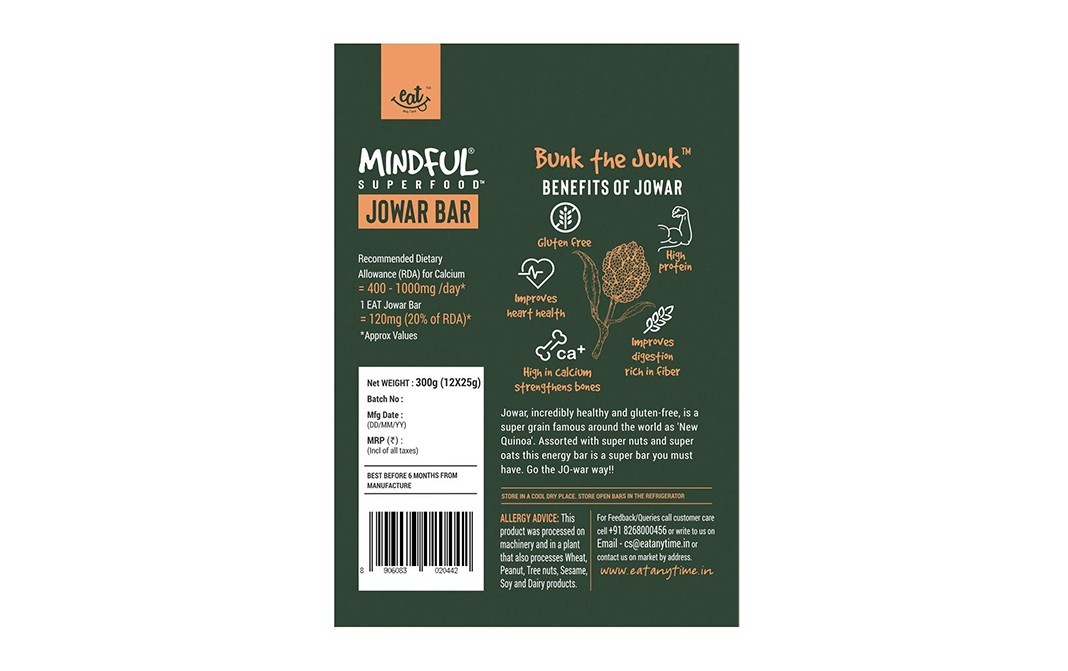 Any time Mindful Superfood Jowar Bar    Box  300 grams